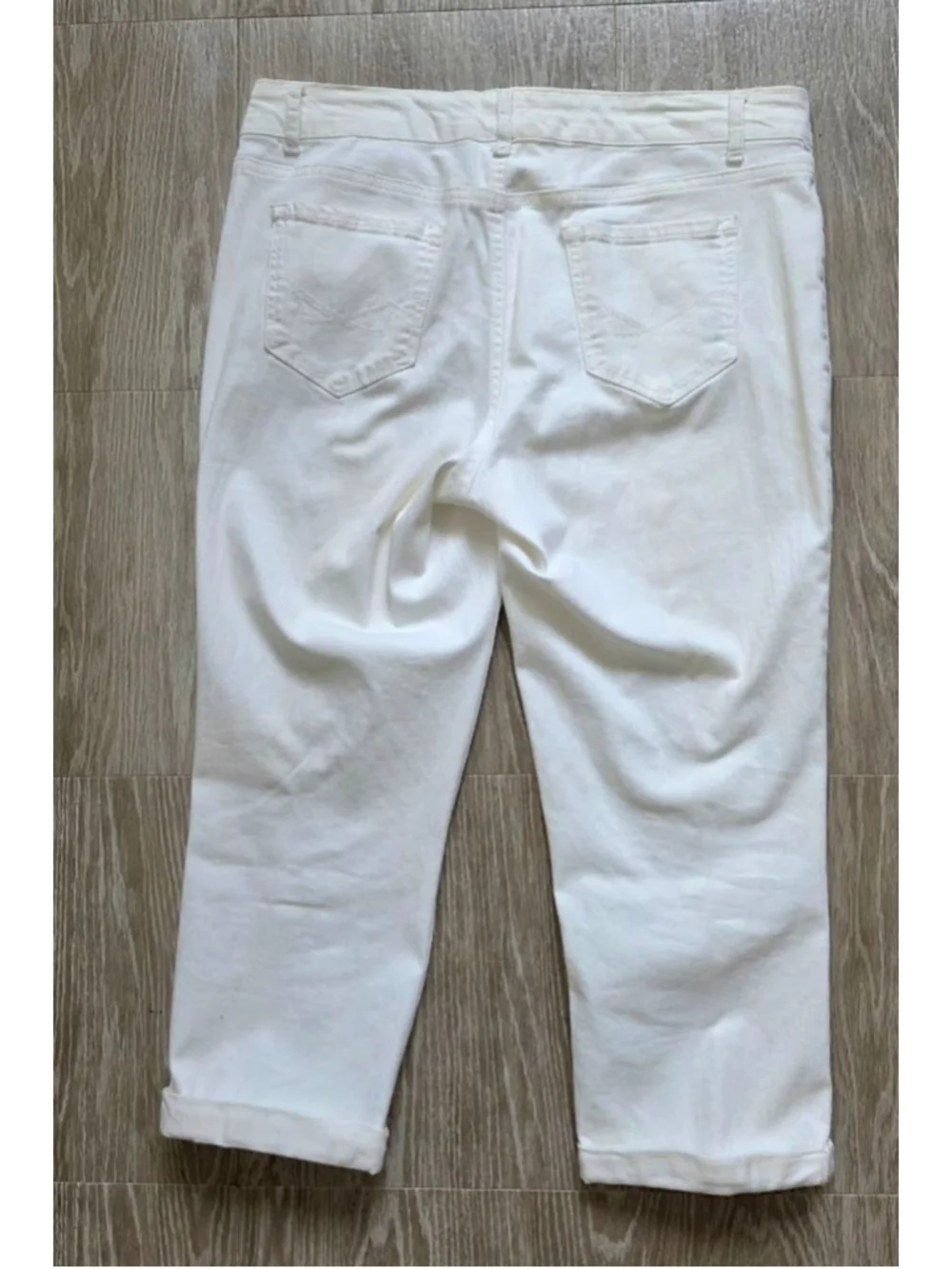 Women's Vintage America Blues White Ankle Cropped Jeans Size 12